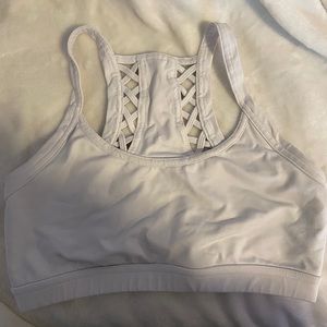 White sports bra pretty back detailing